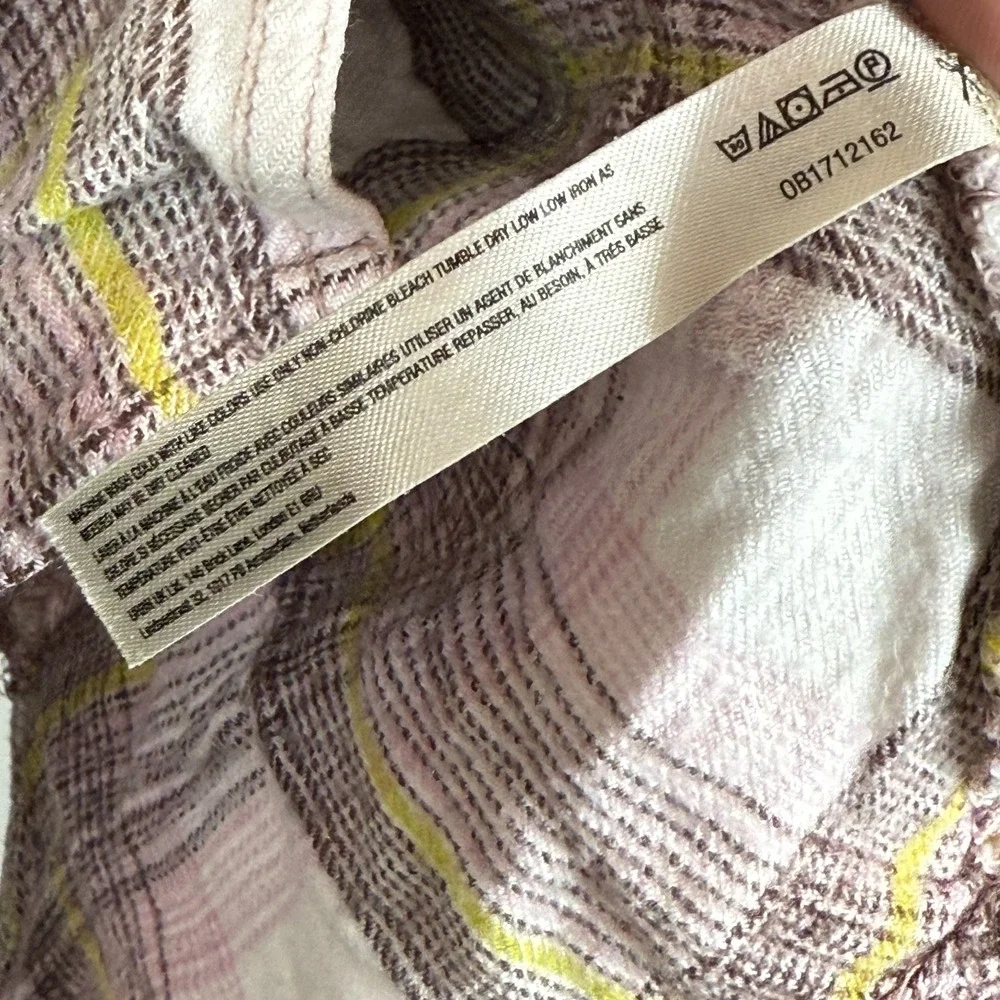 Free People Intimately Fallin For Flannel Sleep Shirt Women's S Multi Plaid Cozy